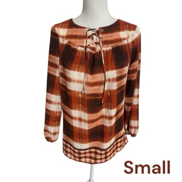 * ❤️PERFECT for FALL TOP w/CRISS-CROSS TIE DETAIL SMALL - Picture 1 of 7